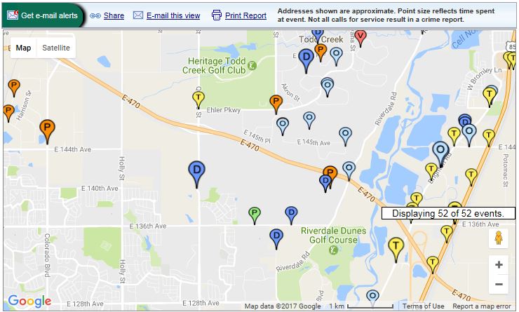 Todd Creek Community crime map
