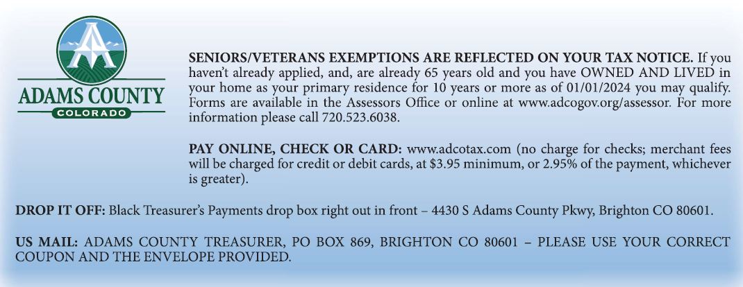 Note regarding Seniors/Veterans Exemptions